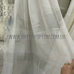 Тюль льняная в полоску оптом