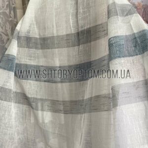 Тюль льняная в полоску оптом