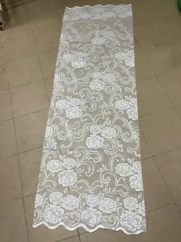 Короткая тюль с цветочным рисунком оптом