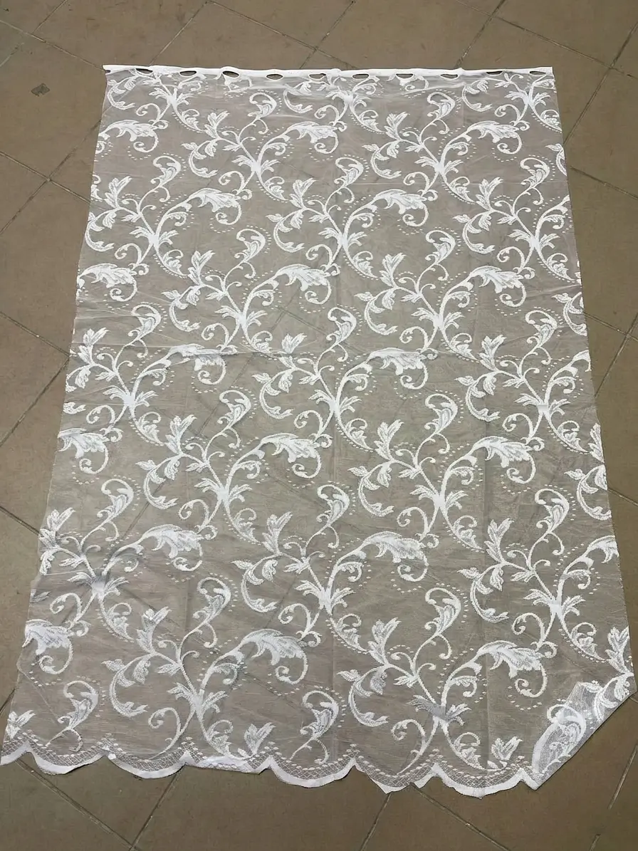 Купить короткую тюль с вензелем 1.50 м оптом Короткая тюль с вензелем 1.50 м оптом со склада