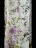 Ткань для тюли Флора 1 под лен с цветочным рисунком
